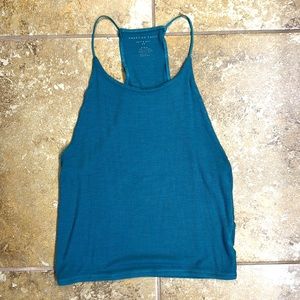 American eagle soft and sexy rib tank medium teal color
